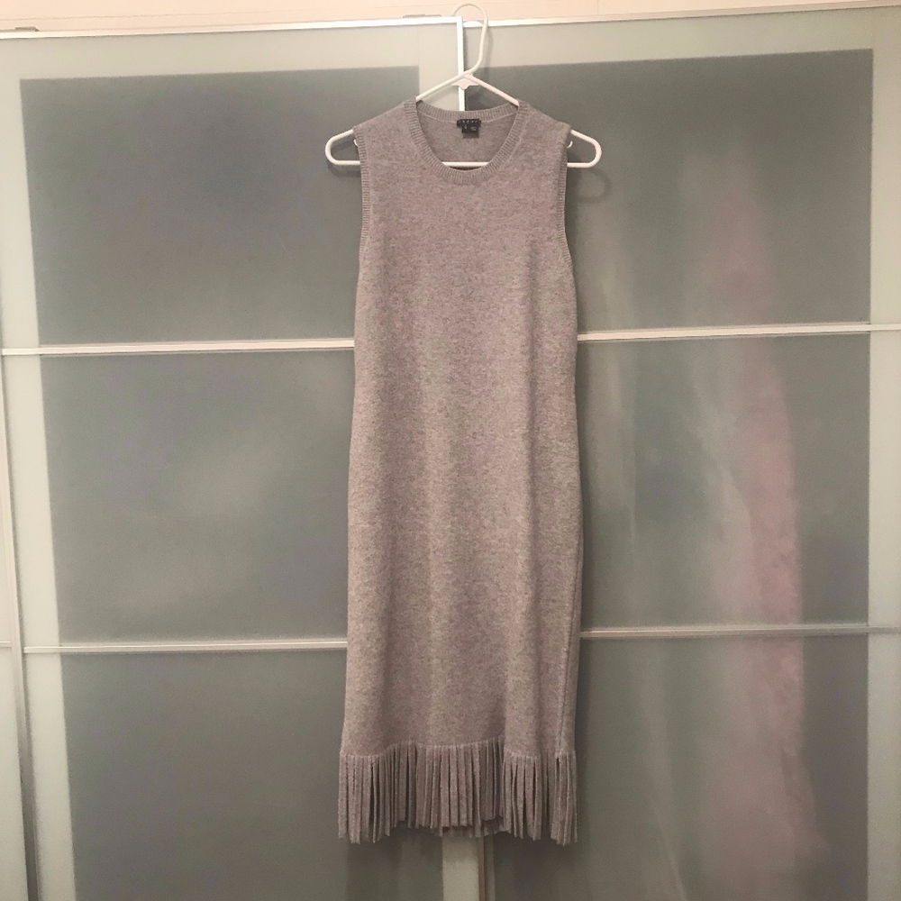 Theory Grey Fringe Dress